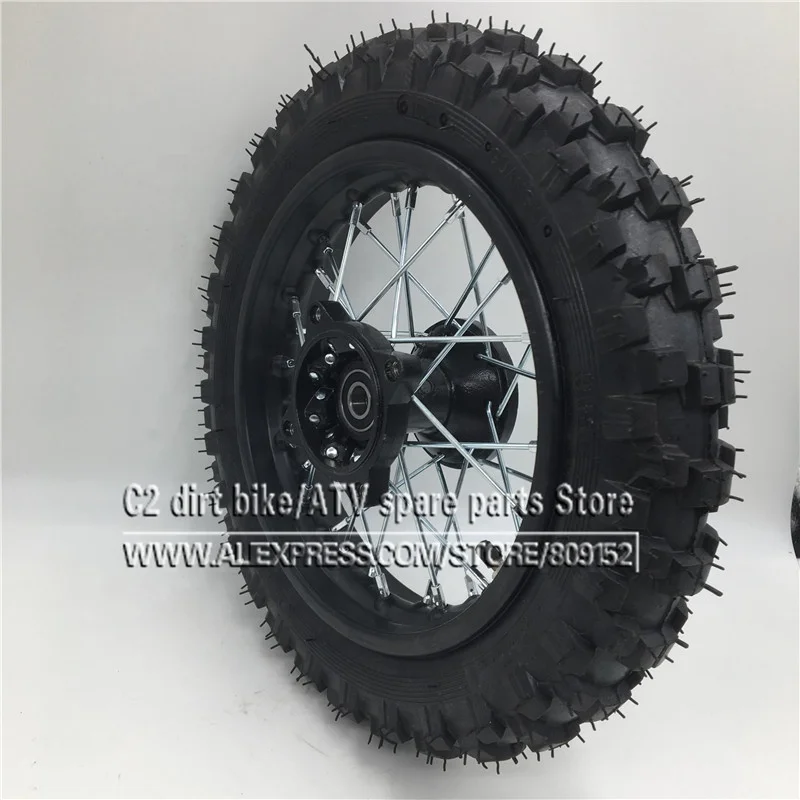 Trkimal 2.5-10 10 Front Wheel Tire and Rim 1.4 x 10 With 12mm Bearing for Chinese 50cc BBR50 TTR50 DRZ50 SSR Dirt Pit Bike 
