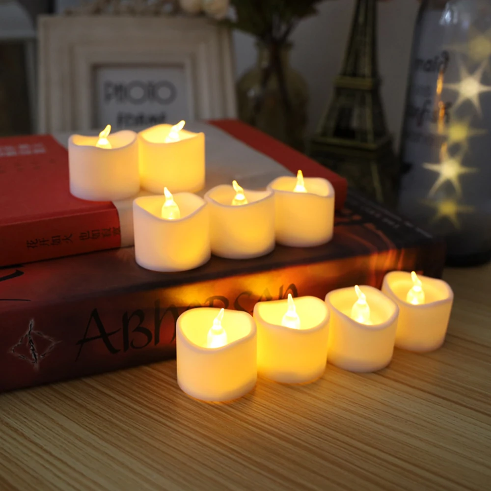 Valentines Led Candles,Realistic And Bright Flickering Bulb Battery