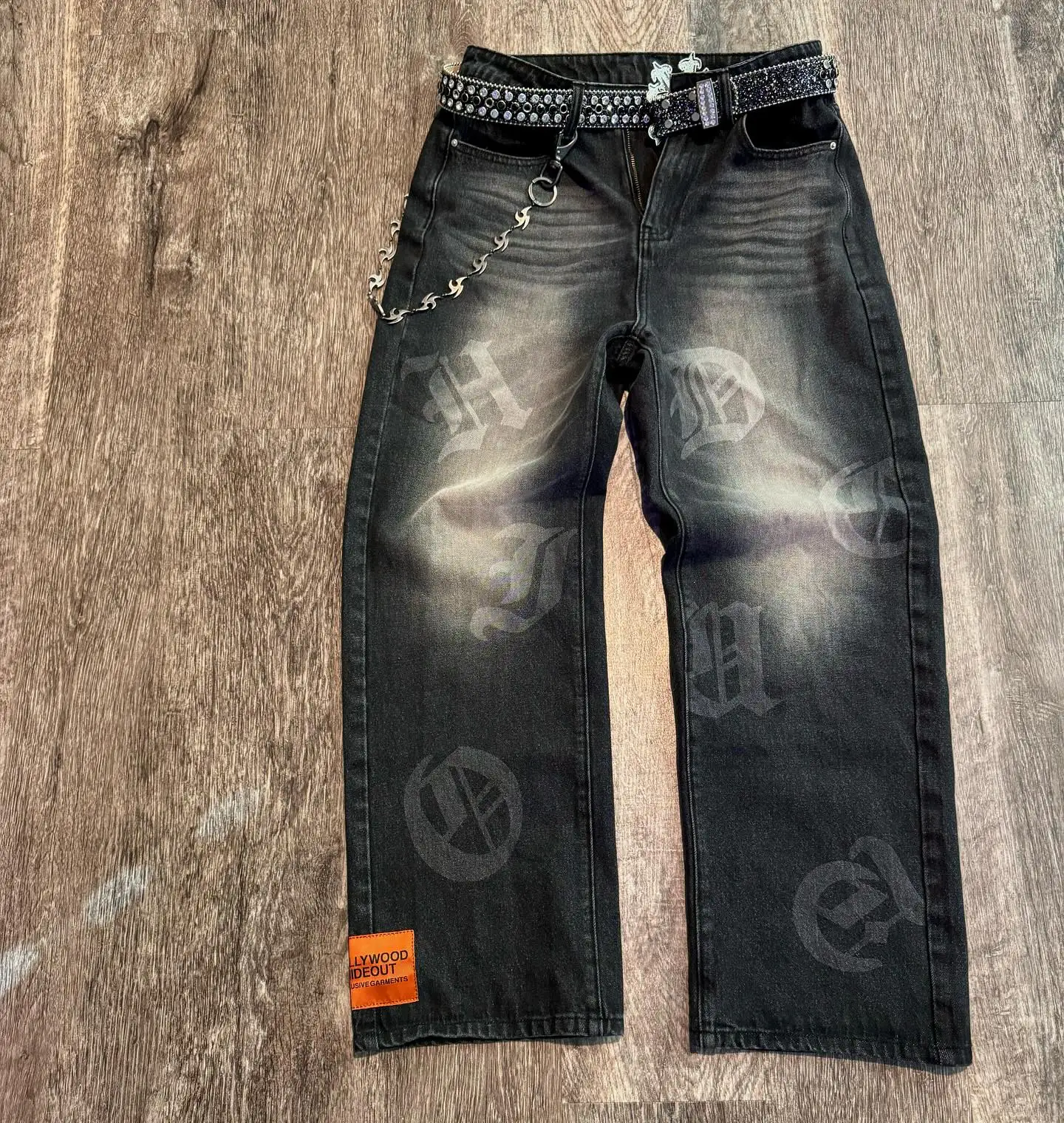 Custom Streetwear High Waits Cotton Faded Straight Baggy Acid Washed Distressed Stacked Trousers Denim Pants Jeans Pants for Men gallery 7