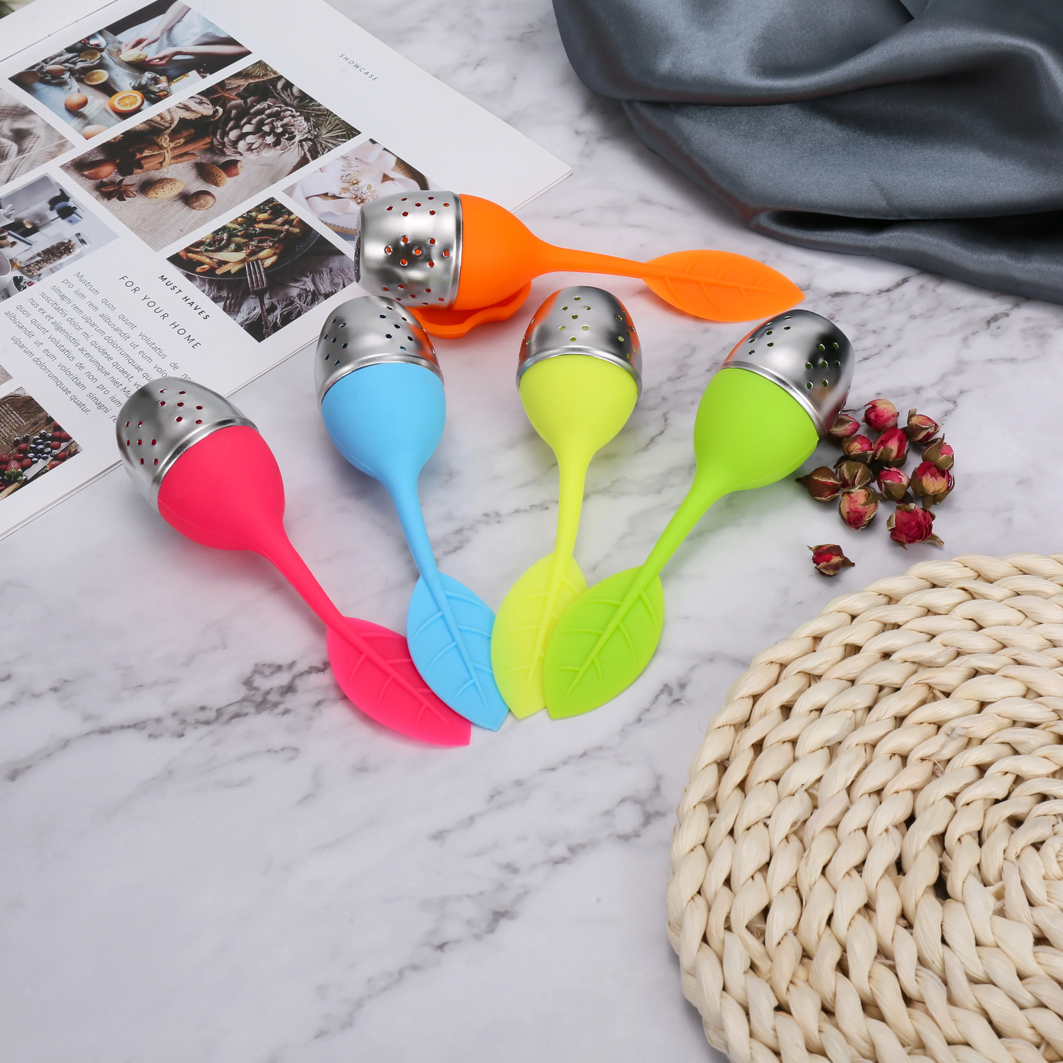 Grenade Shaped Silicone Tea Infuser | Loose Leaf Tea Strainer | Dishwasher Safe & Heat Resistant Tea Filter (Grey) - View #4
