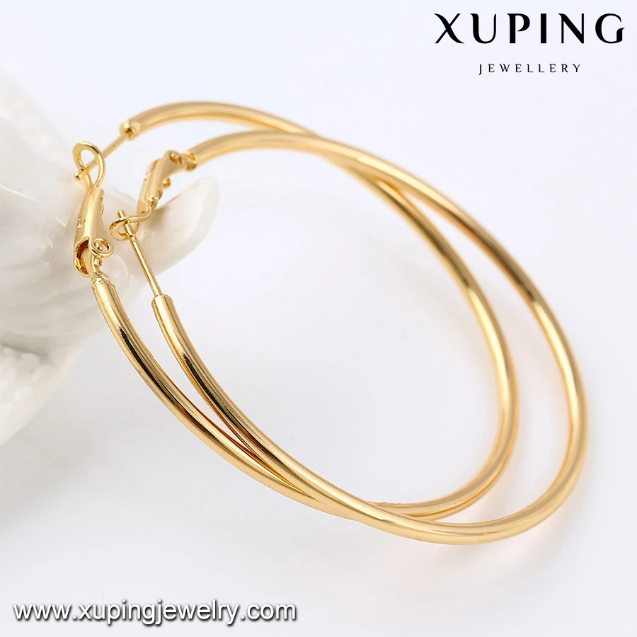 92417 Xuping Jewelry Simple and Popular Hoop Earrings with 18K Gold Plated
