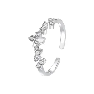 Meteor Shower Ring - Women's 925 Silver Multi-purpose Star Zirconium Adjustable Ring for Index Finger