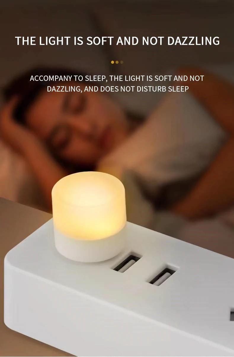 Compact nightlight cheap energy-saving bulb saves power 1w custom logo small mini usb night light portable usb led lamp