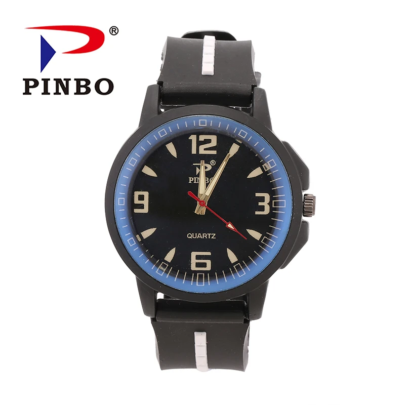 PB411 PINBO Fashion Casual Brand Watch Man Outdoor Sport Silicone Strap Buckle Simple Mens Clock Quartz Wrist Watches Alibaba