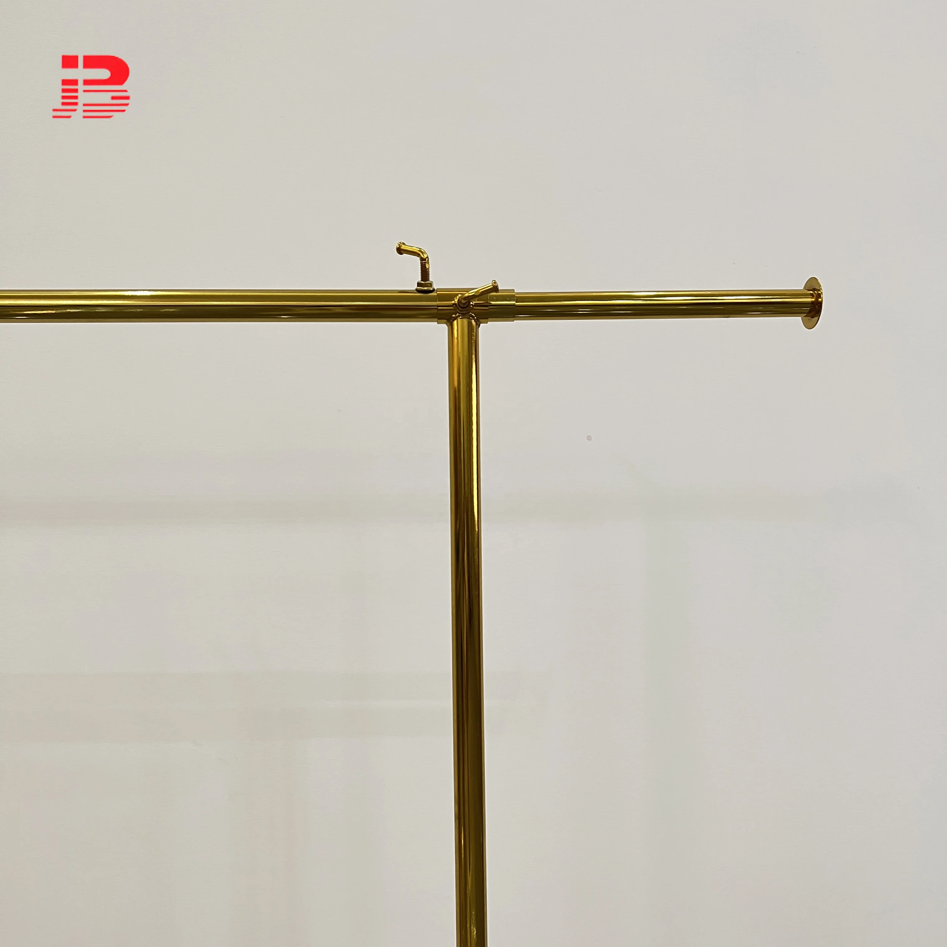 Metal Garment Display Rack Golden Clothing Display Stand For Shop details