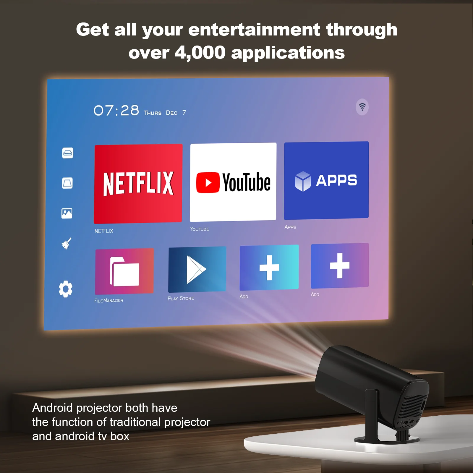 FLYIN P30 4K Ultra HD 3D 휴대용 LED 쇼트 투어 프로젝터 1