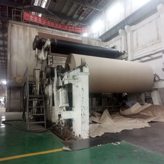 High Speed Wheat Straw Pulp Production Line Brown Kraft Paper Roll Corrugated Cardboard Making Machine