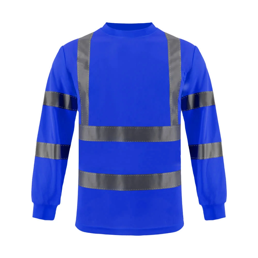 Лидер продаж изготовленным на заказ логосом ткань отводящая влагу поло для мужчин мужская одежда с длинным рукавом обеспечивают безопасность труда светоотражающий логотип Футболка