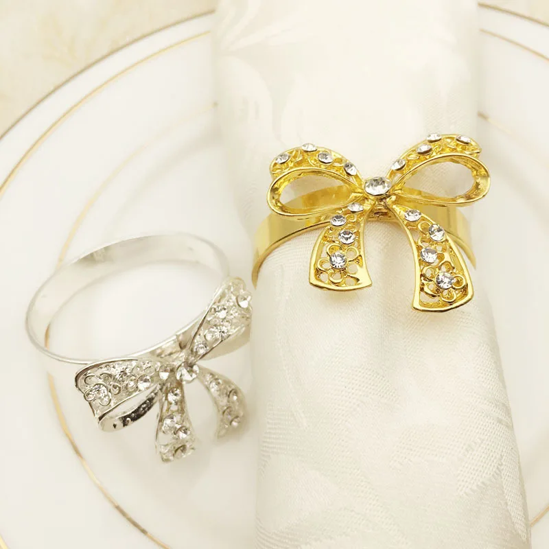 Custom Made Making IN STOCK Exquisite Pearl Simple Bow Napkin Rings