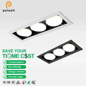 PULUOTI IP20 White Square LED Downlight 15W GX53 COB for Hotels 21W Encastrable for Home IP20 Rated Recessed Downlight 3000K