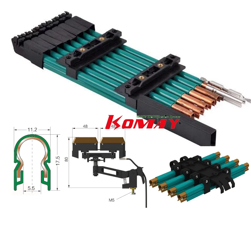 KOMAY U type series 100A insulated safe copper aluminum conductor busbar system