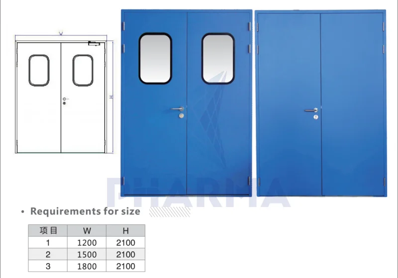 product-Anti Bacterial Cleanroom Pharmaceutical Cleanroom Door Medical Clean Room Swing Door-PHARMA--1