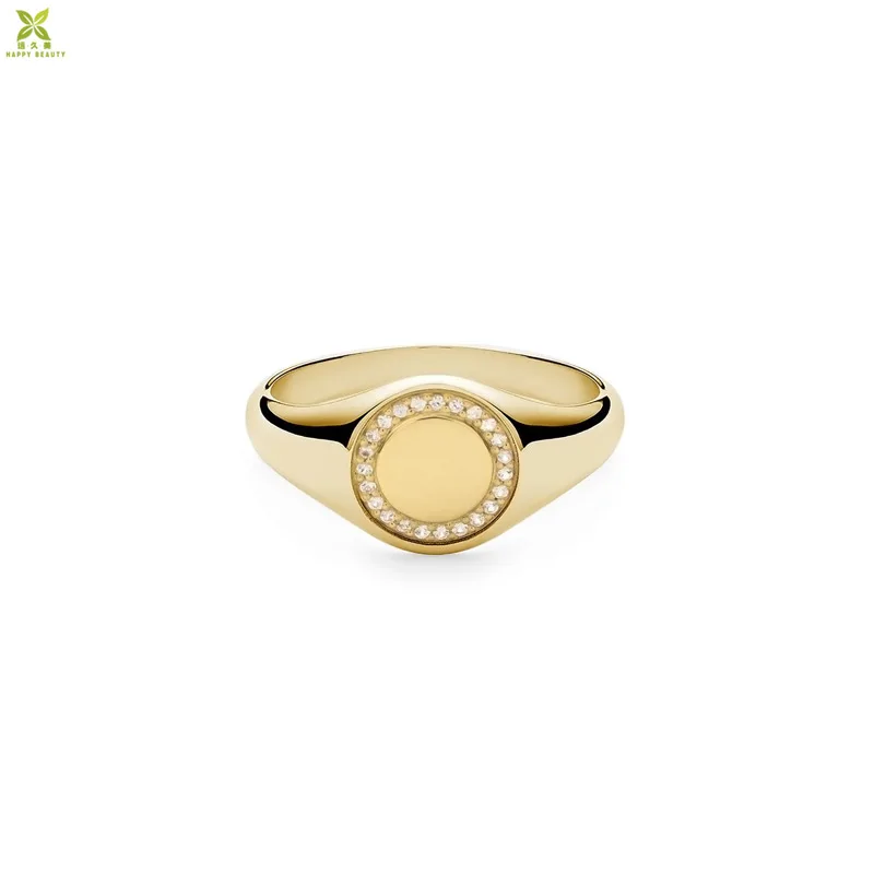 Source 925 Sterling Silver 18k Gold Signet Ring Personalized