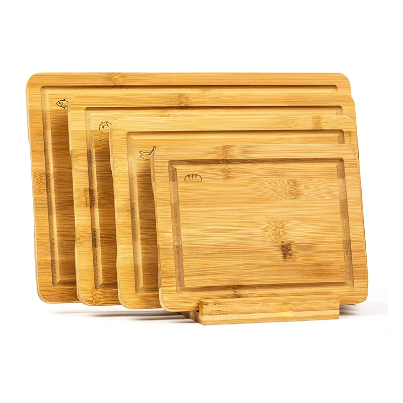 Large Small  Wood Bamboo Cutting Board Set Wooden Chopping Boards for Kitchen