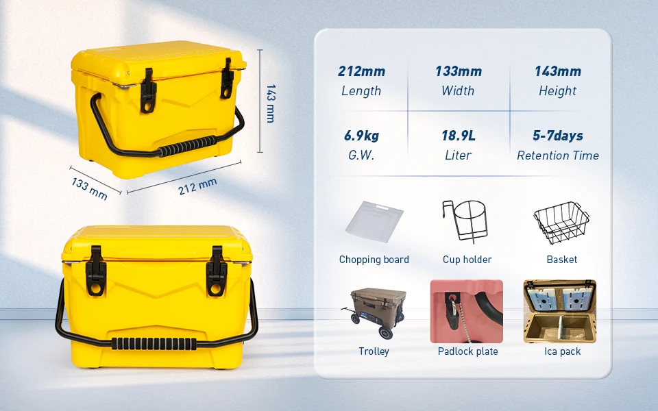 China New Design 20QT Camping Rotomolded Cooler Box Mini Size Ice LLDPE ...