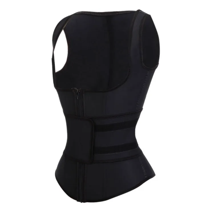 Black Neoprene Waist Trainer Vest Adjustable Stylish - Main Image