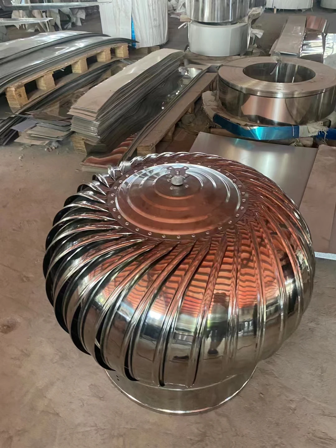 Roof Mounted Positive Pressure Install Warehouse Top Roof Steel Wind Turbine Ventilation Fan 304 Material