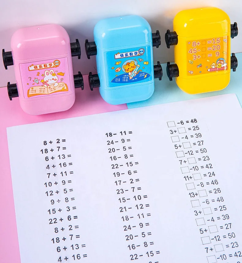 Smart Math Roller Stamps,2 in 1 Multiplication and Division Practice Stamps,Dual Head Teaching Stamps for Classroom Supplies
