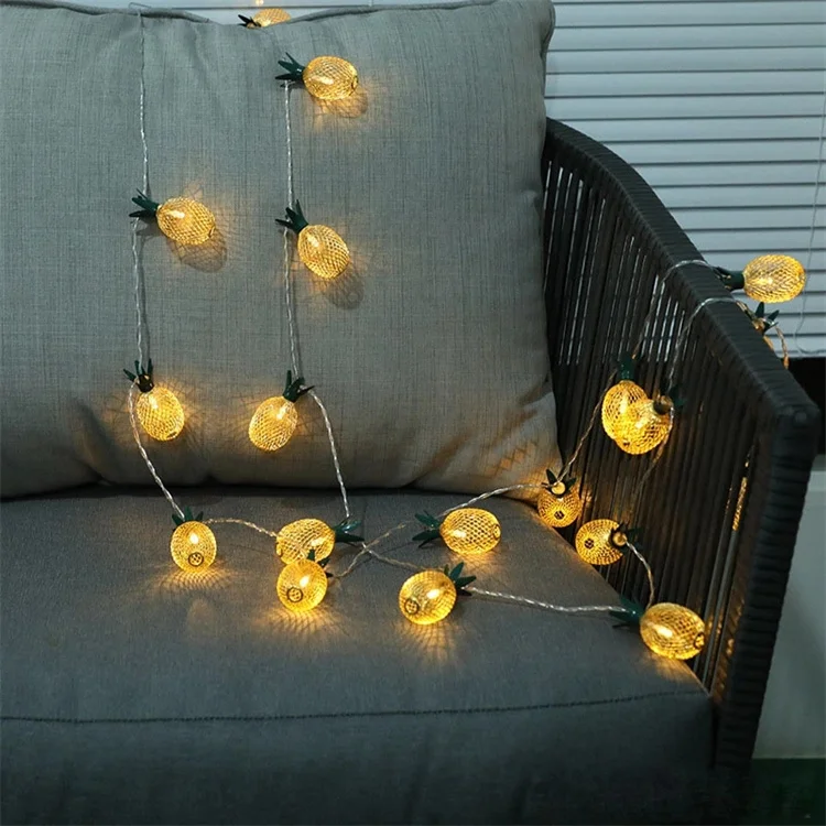 LED Pineapple Peach Fruit String Lights Colorful Garland String Fairy Light USB Battery Lantern Xmas Wedding Lamp Decoration