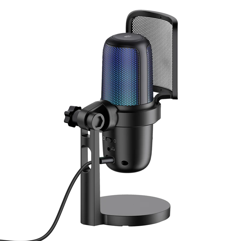 Professional Omnidirectional Desktop Microphone Low Frequency Microphone Condenser Microphone and Audio Interface