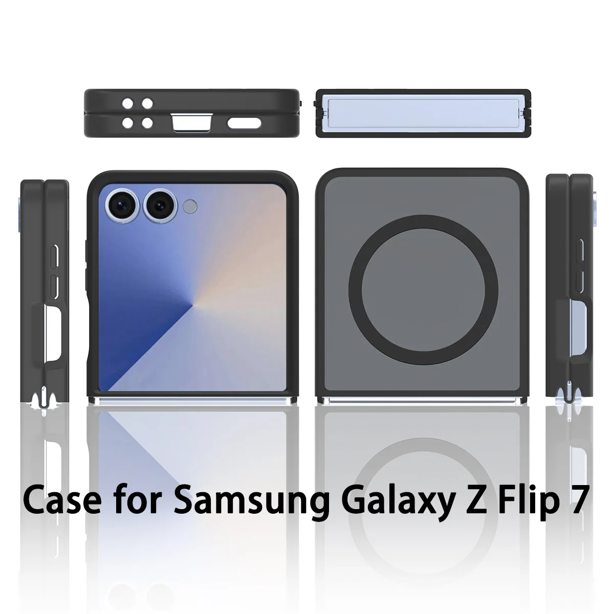  z flip7 shockproof cover 2 in 1 silky texture matte magnetic mobile transparent frosted phone case-4