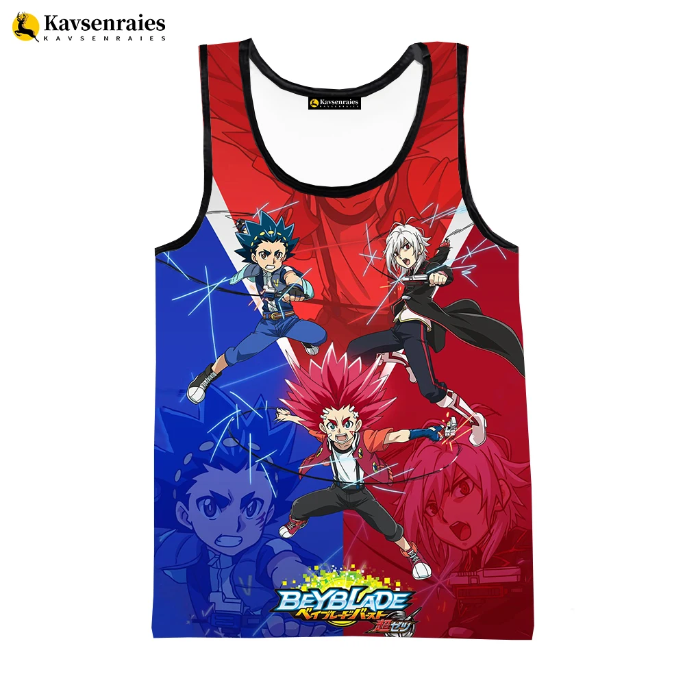 Anime Beyblade Burst 3D Digital Printing Tank Top for Men Hot Custom All Over Print Graphics Sleeveless Tops Printed 3D T Shirts
