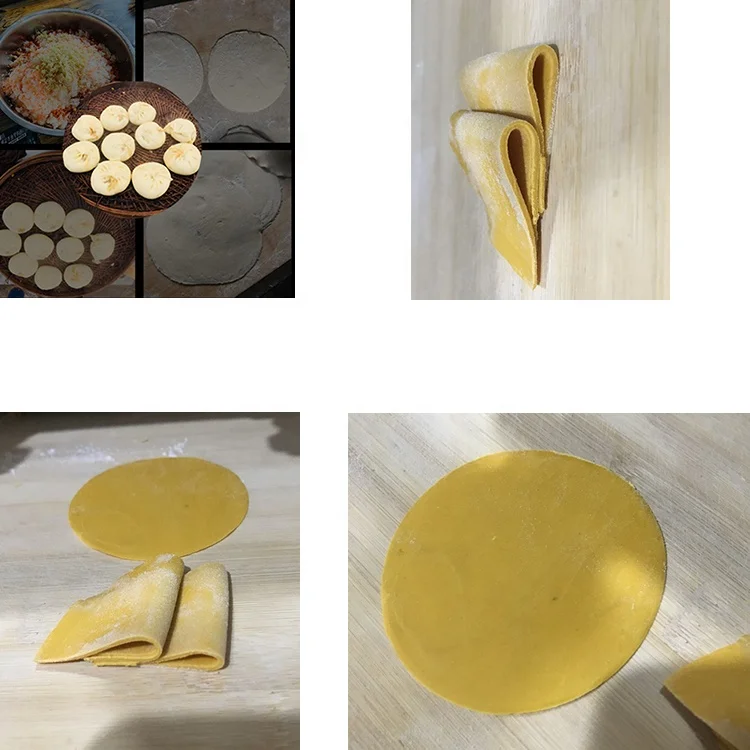Dumpling Wrapper Maker Round Square Dough Sheet Wonton Spring Roll Samosa Empanada Ravioli Gyoza Sambousek Skin Making Machine