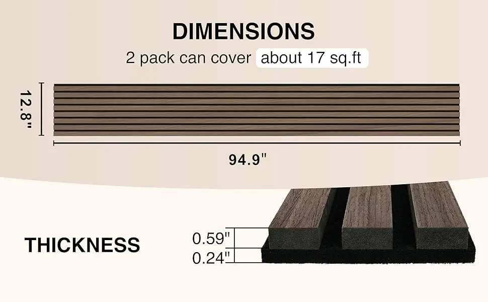 Modern Design Acoustic Slat Wood Panels 2 Pcs Soundproof Decor Wall Panels for Hotel Apartment School Hospital Graphic Design supplier