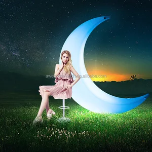 Extra Large Multicolor LED Crescent Moon Lamp for Outdoor Patio Garden Furniture for Home & Hotel Illuminated Living Room Decor