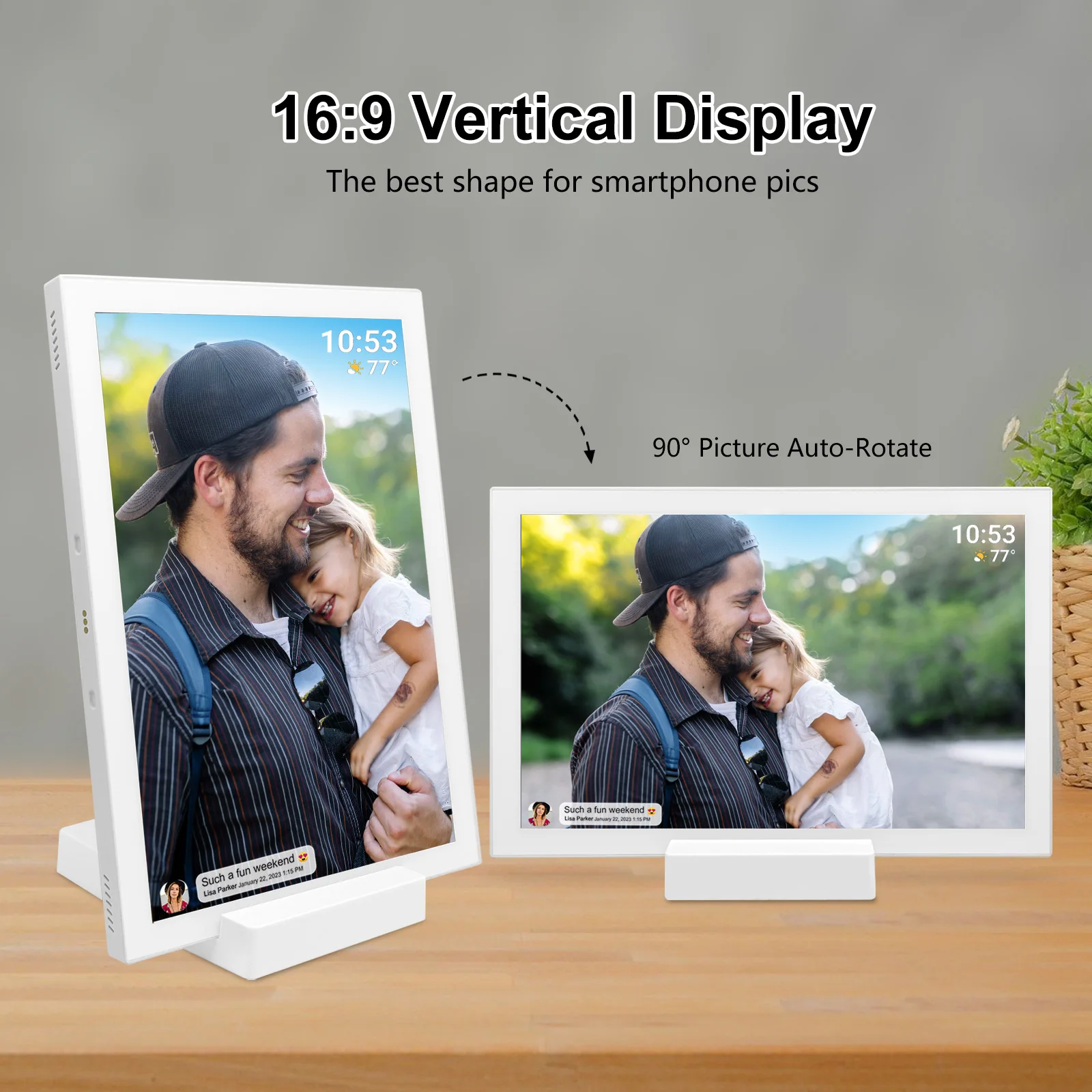 Delicate Picture Quality, Bright Colors, for You to Present a Vivid Visual Feast Frameo with Battery WiFi Digital Photo Frame