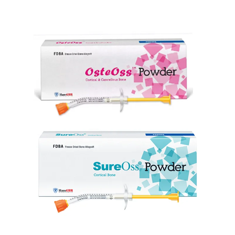 Pulvis pro Grafto Oseo Implantorum Dentalium, Pulvis Osstem SureOss/OsteOss, Pulvis Medicinalis Collagenos pro Reparatione, Materialis pro Grafto Oseo, Absorbibile