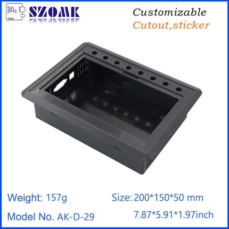 ABS PLC LCD Screen Display  Housing Embedded Digital Display Housing Desktop Plastic Electronic Enclosure 200*150*50mm