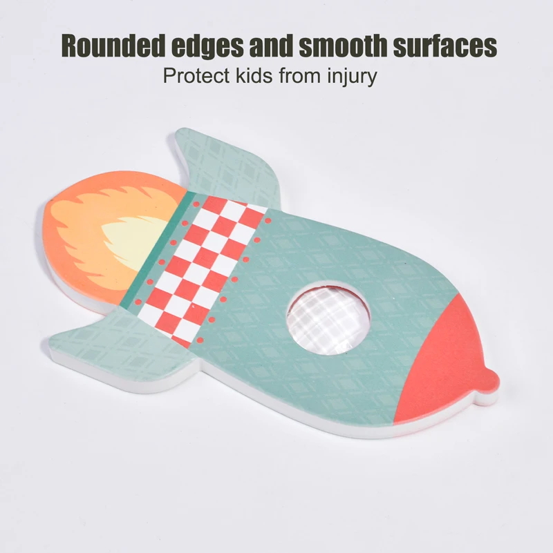 Детская Классическая мозаичная деревянная калейдоскоп в форме ракеты развивающая игрушка для изучения мира