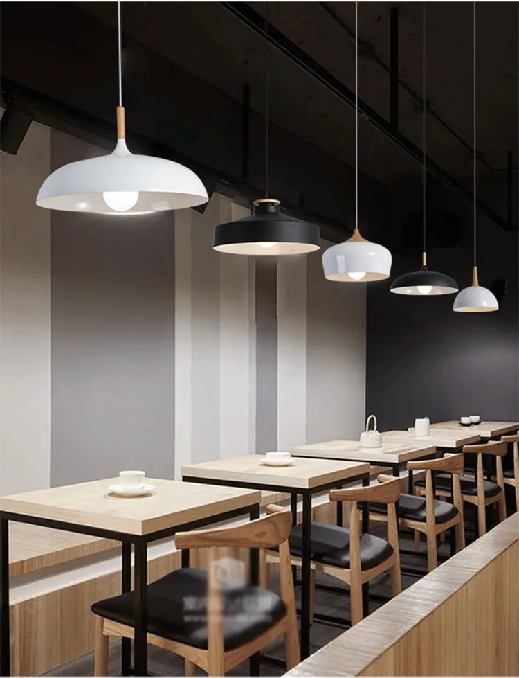 Moderns led pendent lights nordic dining lighting lamp kitchen vintage modern black metal industrial pendant light