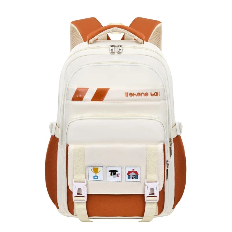 New Simple Trend Schoolbag Students  Light ridge protection Multi-layer Waterproof Backpack