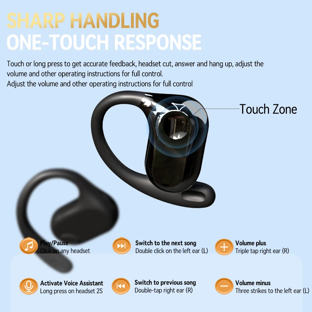 Lx03 Wireless Earphone Mini Earbuds Ear Clip Bone Conduction Noise Cancelling Wireless Headset