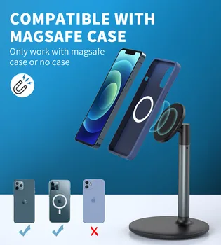 Desktop Cell Phone Stand 360 Rotation Magnetic Suction Stand Adjustable Angle Height Magnetic Phone Holder for Desk detail image