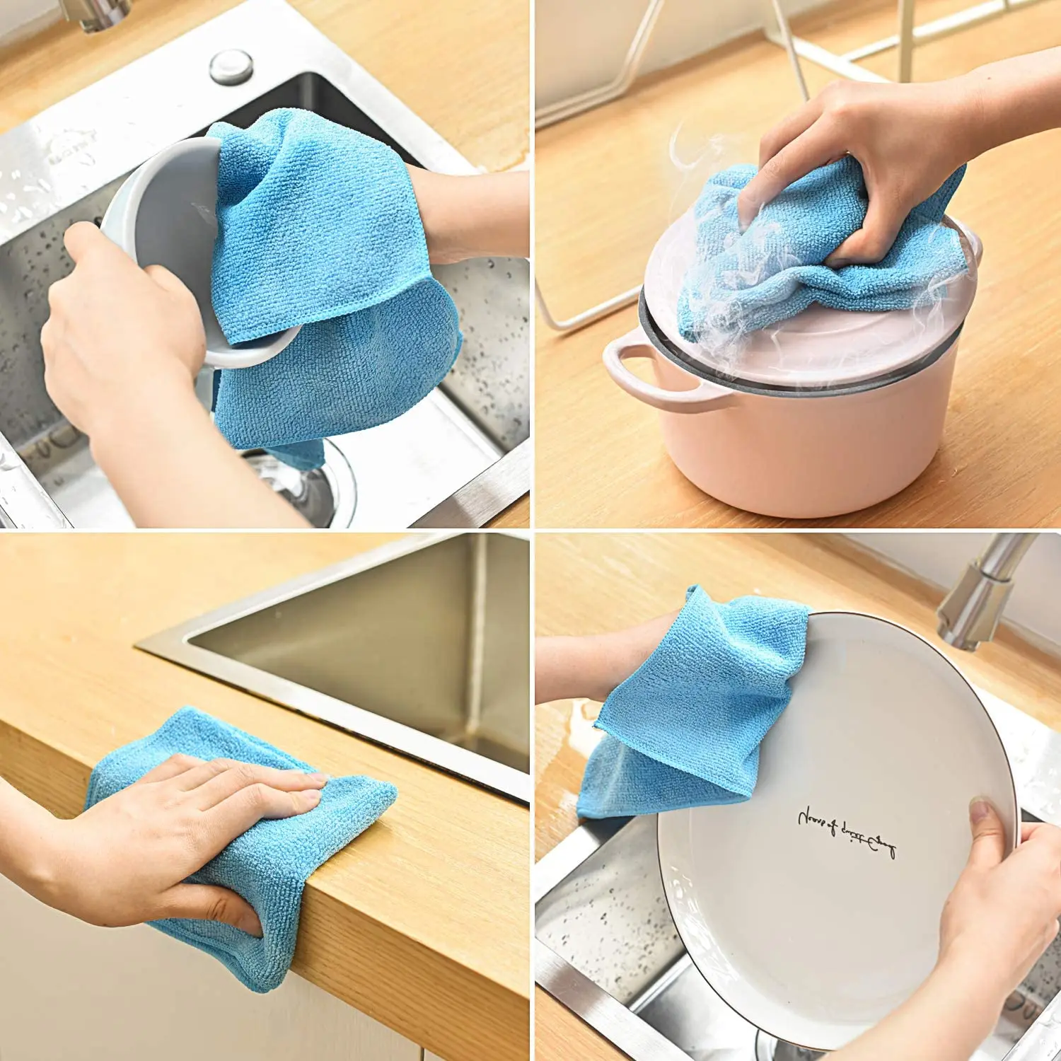 300gsm Microfiber thick lint free premium soft Microfiber cleaning dry windows and glass towel