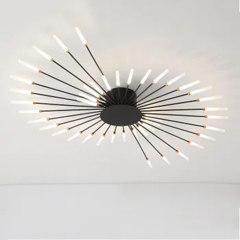 Modern Fireworks Chandelier,  LED ceiling Pendant Light in gold or Black Golden color for living room bedroom