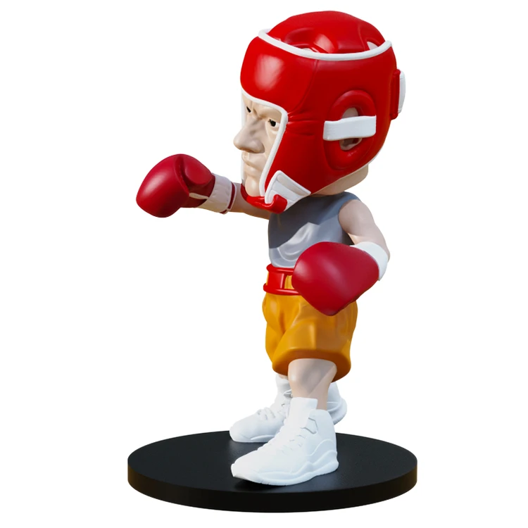 Figura personalizada de boxeo en resina, figura de lucha con cabeza móvil (bobble head), estatua de campeón en pose de combate, bobble head para coche