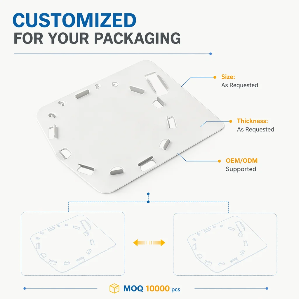 HDPE Mounting Cards Die Cut Backer Cards Medical Insert Cards for Medical Tubings