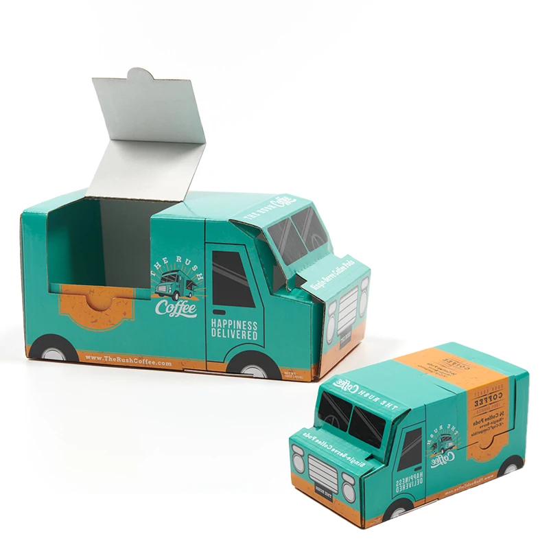 Fancy New Custom Logo Bus Shape Creative Box New Product  Colored Cardboard Corrugated Folding Wholesale Car Gift Packaging Box