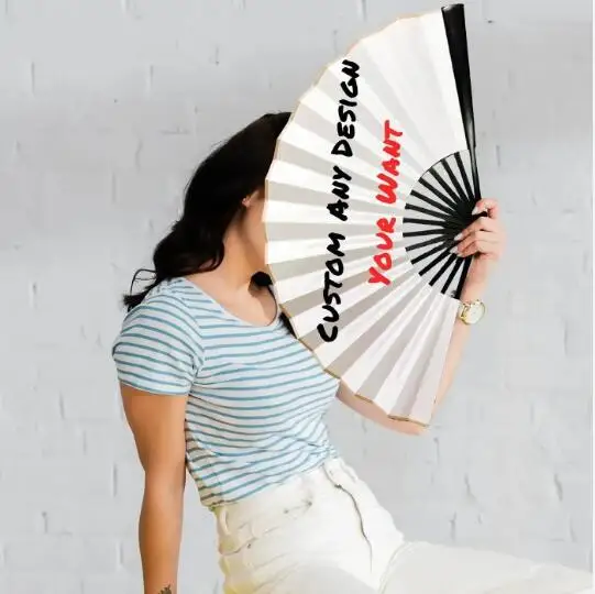 Custom France National Flag Foldable Hand Fans, Lightweight Durable Fans For Sport Events & Large Scale Sports Activities_voghion.com