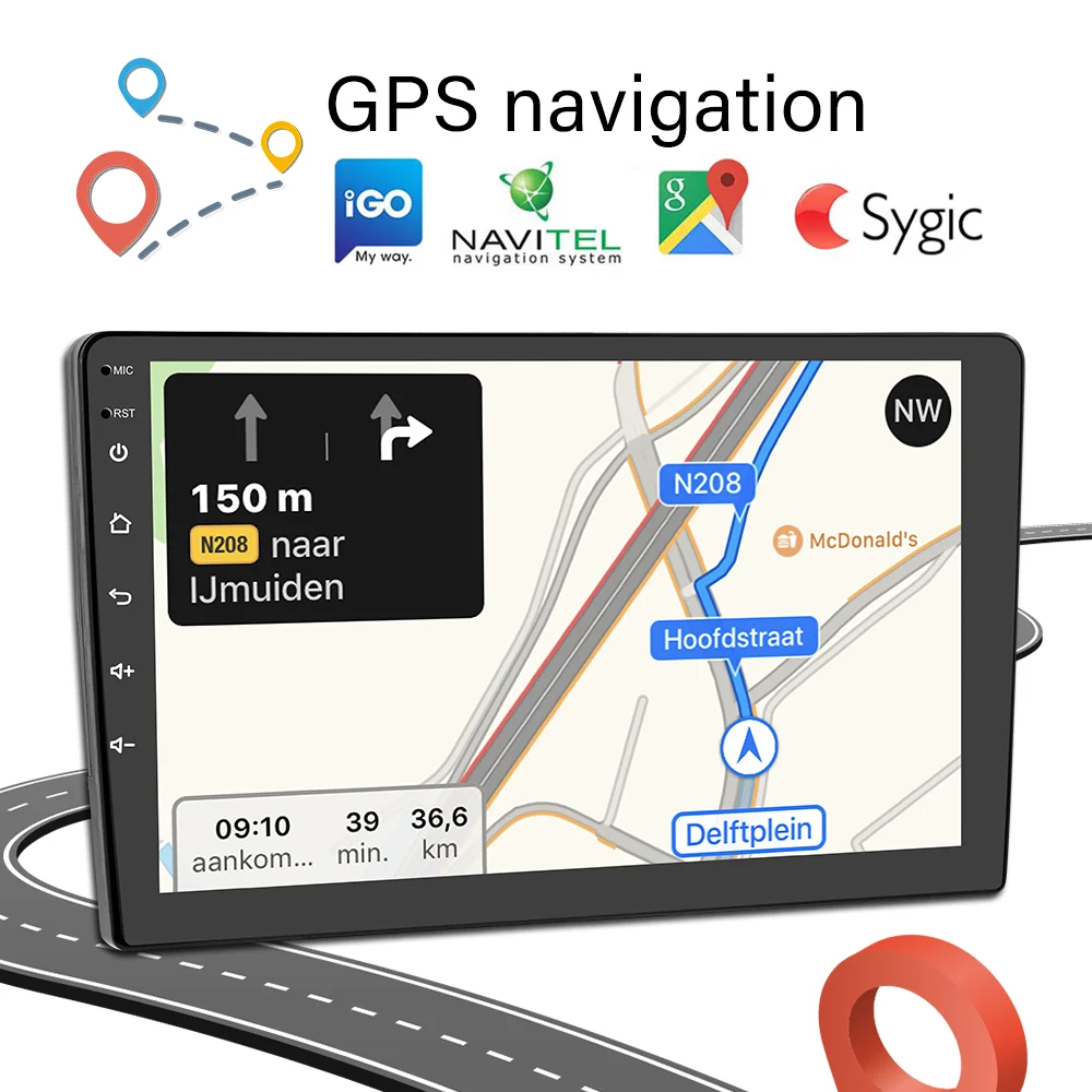 Podofo Android 2 Din 9'' Car Radio 2+64G Car Stereo for Nissan Cefiro A33 2003-2012 Wireless Carplay GPS WIFI BT FM Hifi OEM ODM