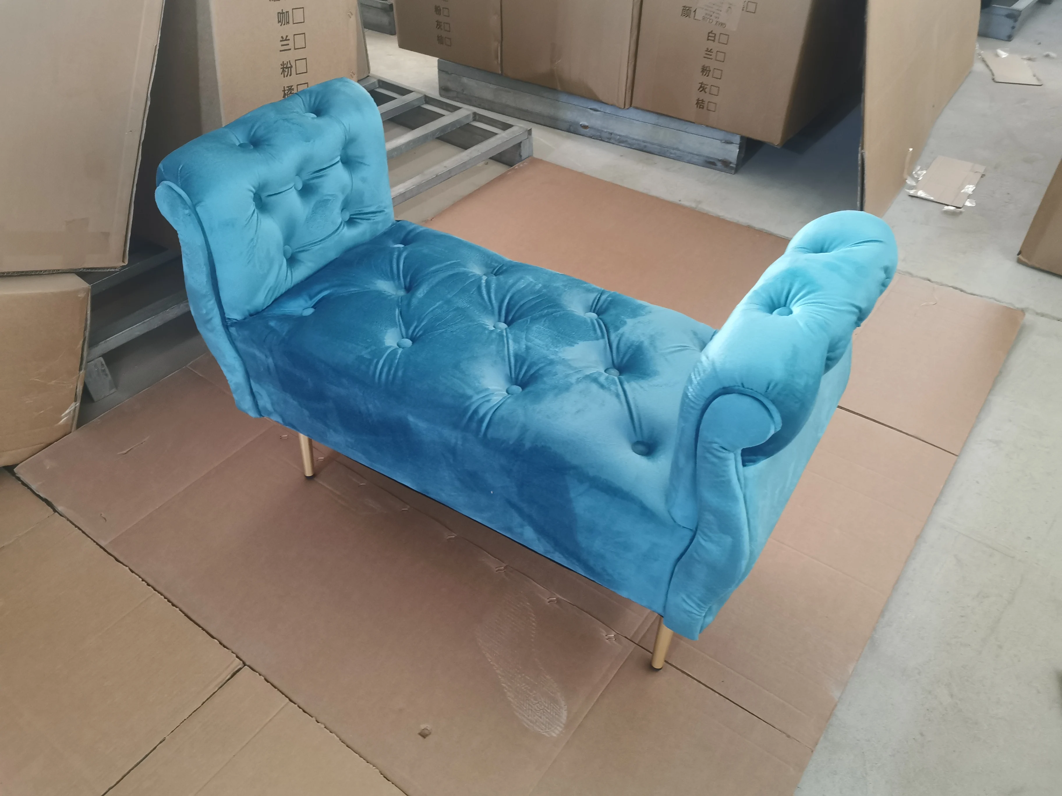 Nordic Commercial Home Using Long Sofa Velvet Shoe Chair Changing Stool Ottoman