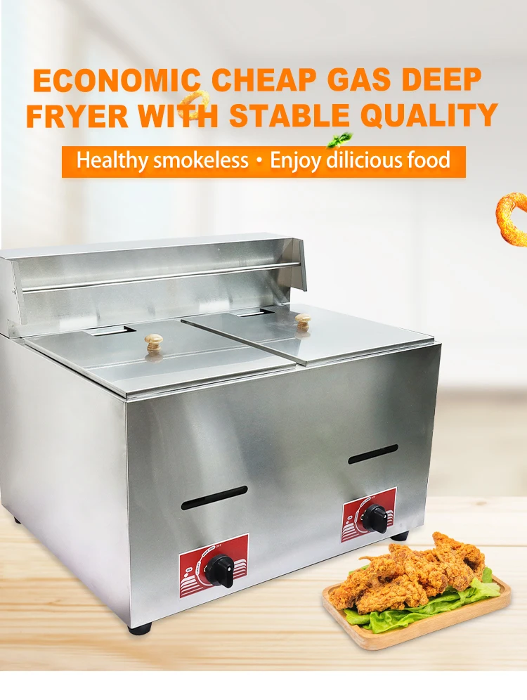 Hot Sale Commercial Gas  One Cylinder  Fryer for Restaurant Chips Fryer Machine 12L Gas Deep Fryer supplier