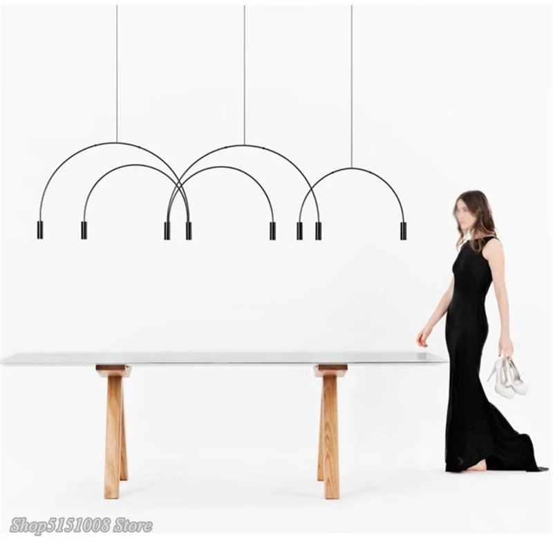 Postmodern Spot Chandelier Lighting Designer Arch Hanging Lamps  Luminaire Restaurant Living Room Bedroom Lamp Lighting Fixtures