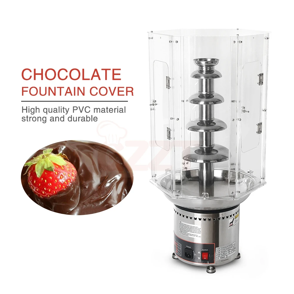 Простая сборка на 7 шин, акриловая трубка для шоколадного фонтана, защитная крышка от ветра для коммерческого фонтана