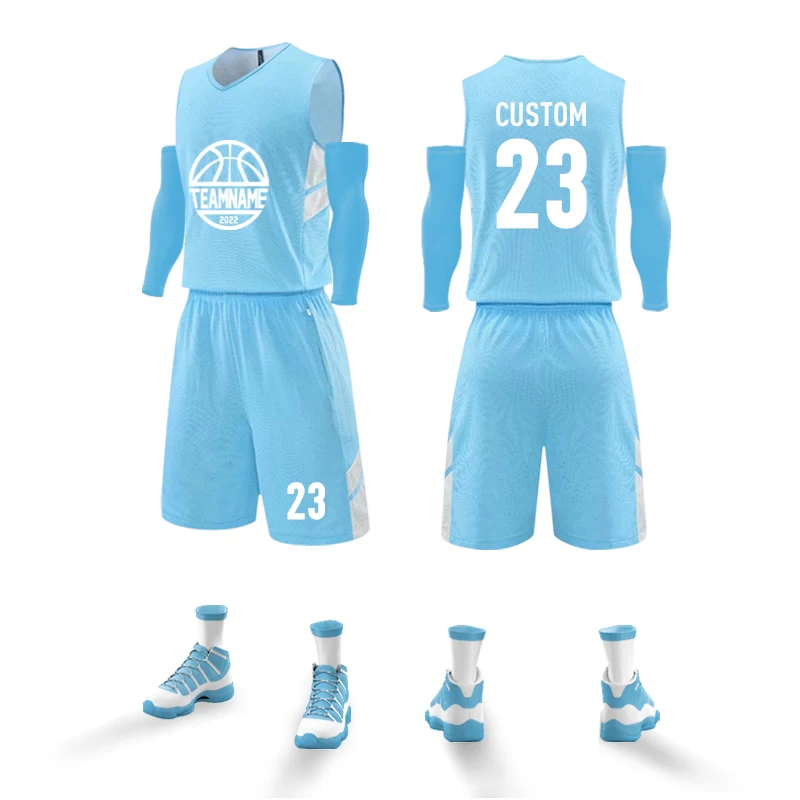 Men's Blue Basketball Uniform Set