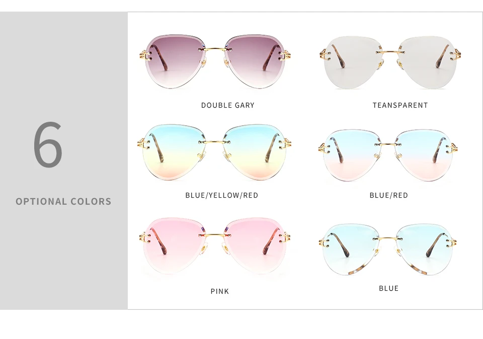 Online Custom Gradient Women Cut Edge Provisor Sunglass Clear Color Designer Sunglasses Sunglasses Quay Authentic 2021 Y2K